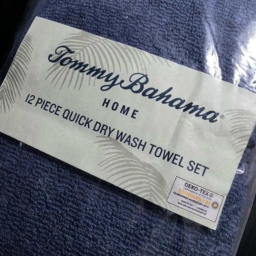 NWT TOMMY BAHAMA Northern Pacific Antibacterial‎ 12-Piece Cotton Washcloths